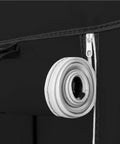 Close-up of zipper and rolled fabric strap on 69 Inch Portable Clothes Closet With Industrial Strength Steel Frame.