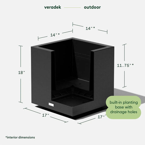 Large Square Plastic Planter For Indoor Or Outdoor Use Durable All Weather Garden Pot With Drainage Holes