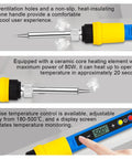 Beast DIY 80W Soldering Gun Kit with Adjustable Temperature From 180 To 500 Celsius showing heating elements and display