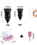 No Sweat Screw In Tire Plugs Repair Kit With Heavy Duty Vacuum Spiral Screws No Jack Needed Quick Roadside Patch Fix showing large and small screws.