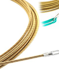 Metal Electrical Cable Puller Tool With Solid Spring For Easy Threading Of Lead Wires, 4mm Flat Head Sturdy Wire Threader For Tight Grooves And Dark Groove Wiring, Electrician Must Have For Quick Wiring Tasks. Brass wire puller with metal loop tip