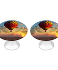 Slick Two Piece Round Cabinet Knobs And Drawer Pulls Featuring Hot Air Balloon Sunset Design With Hella Durable Stainless Steel Build For Kitchen Cabinets And Dressers That Feel Dang Sturdy And Look Sharp.
