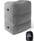 Inflatable Foot Rest Pillow For Travel And Home, Adjustable Three-Layer Leg Rest with carry bag, grey color
