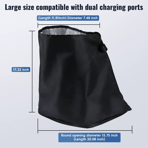 Dang Solid Magnetic EV Charger Cover For Steel Body Electric Cars All Weather Shield, large size for dual charging ports.