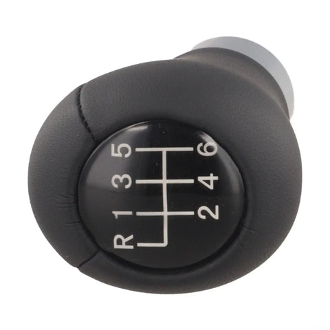 Stylish Red LED 6-Speed Gear Shift Knob For BMW E30 E36 E46 E60 E90 With Cool Glowing Light, ABS Handle For Smooth Manual Shifting And Easy Car Interior Upgrades Tonight black 6-speed manual shift knob, ABS, front view