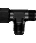 10AN Flare Male Tee Fitting Adapter With AN10 Female Swivel Beefed-Up Black Anodized 6061-T6 Aluminum For Auto High Pressure Lines 7/8-14 UNF Threads 1500 PSI Working Pressure -40 F To 250 F 37 Degree Seal, black tee fitting