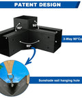 3 Way Pergola Bracket Kit For 4x4 Wood Beams Right Angle Corner Brackets Outdoor Gazebo Support Heavy Duty Carbon Steel