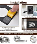 Matte Black Door Lock Reinforcement Plate Kit Two Piece For Door Knobs And Deadbolts Covers Damaged Areas Fills Gaps Installed