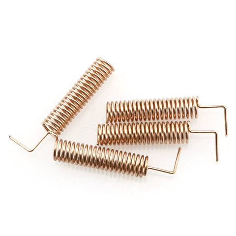 Spring Antenna 4-Pack For 433MHz Telecom Gear Copper 50 Ohm 2-3dBi Gain Phosphor Bronze Ultra Durable Anti-Vibration Minus40C To 80C Operating Range
