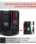 Fast 20V Battery Charger For Craftsman Batteries CMCB104 CMCB204 CMCB202 CMCB201 with LED indicator and USB ports