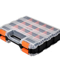 34 Compartment Small Parts Organizer With Double Sided Storage, Adjustable Dividers, Durable Reusable Plastic Hardware Box