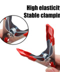 Rock Solid Four Inch Metal Spring Clamps With Grippy Rubber Tips, high elasticity and stable clamping for DIY projects.