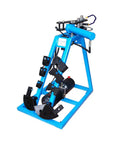 Heavy Duty 10 Ton Electric Hydraulic Pipe Tube Bender 110V With 3 Knockout Dies for steel fabrication, showing blue frame and dies.