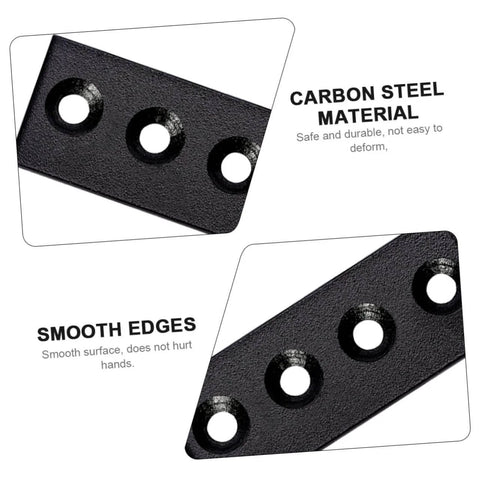 Metal Track Mending Plates For Barn Door Repair Carbon Steel Joint Brackets with smooth edges and visible screw holes.