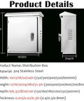 Weather Resistant Stainless Steel Electrical Enclosure Box For Outdoor Use 24x31.5x10 Inch front and side view, 304 steel distribution box