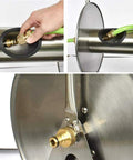 Heavy Duty Stainless Steel Garden Hose Reel With Included 35 Meter Hose slick wall mount, showcasing hose attachment and sturdy design.