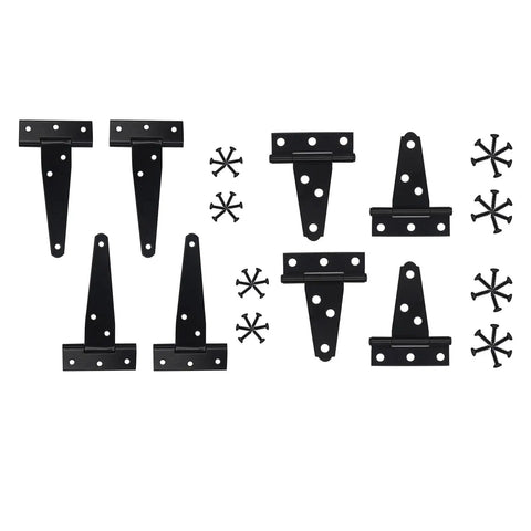 Four Pack Badass Heavy Duty T Strap Hinges Built Tough From Rustproof Wrought Iron With Classic Black Finish Rock Solid Hardware for barn doors.