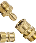 Gosknor brass 4-pack M22-15mm to 1/4in pressure washer adapters with quick-disconnect fittings