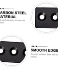 Close-up of Track Mending Plates Heavy Duty Bracket Connector, showing carbon steel material and smooth edges, 4-hole brace.