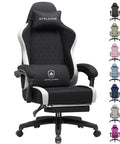 Ergonomic Gaming Chair With Footrest And Lumbar Support Boss Level Comfort in high back recliner, black, multiple colors shown