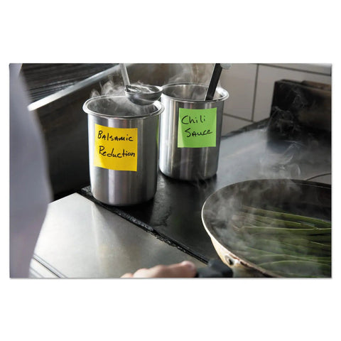 Extreme Weather Sticky Notes 3x3 Inch 45 Sheets Per Pad 3 Pads Pack Water Resistant Indoor Outdoor Removable Sticks In Heat Or Cold 100x Holding Power Yellow Green Orange Grippy For Outdoors labeling metal kitchen containers
