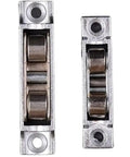 Dead Easy Install Zinc Alloy Window Pulleys And Slick Double Wheel Sliding Door Rollers For Rustproof Smooth Glide Furniture Fixtures And Drawer Slides Four Pack showcasing double wheel pulleys.