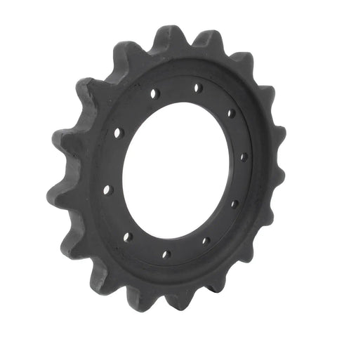 Heavy Duty Drive Sprocket For Heavy Equipment Undercarriage with 10 bolt holes and 17 precision teeth, rugged steel design.