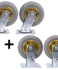 Heavy Duty Furniture Moving Casters With Brake Set Of Four Premium 8 Inch Rolling Jack Wheels for Couches and Appliances, featuring gray rubber wheels.
