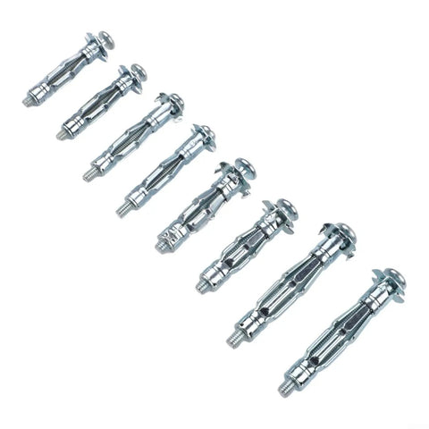 Hollow Wall Anchor Tool For Drywall And Plaster, Carbon Steel Hand Riveter With M5 Anchors, 72 Piece Kit, close-up of metal anchors
