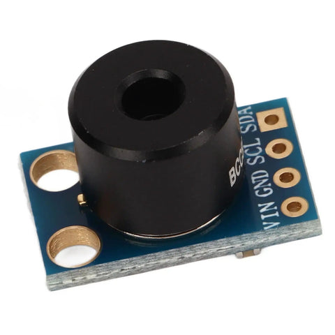Infrared Temperature Sensor Module For DIY Projects Wide Ambient Range From Minus 40 To 120 Celsius Object Range From Minus 70 To 382.2 Celsius 10 Bit PWM Output SMBus Digital Interface MLX90614ESF GY906 Compatible Non Contact Temperature Detector on white background