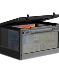 Massive 24 Liter Lockable Storage Box For Meds And Personal Items With 3 Combo Lock Stackable Safe Box displaying snacks inside
