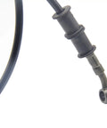 Close-up of Braided Stainless Steel Brake Hose for Motorcycles and Dirt Bikes, Flexible 120cm Clutch Line, Black, high pressure