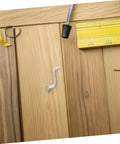 Heavy Duty 30 Pack Pallet Rack Safety Pins And Bolt Locking Clips To Keep Warehouse Shelving Rock Solid And Secure For Industrial Storage And Shop Floor Lockdown on wooden surface with measuring tape.