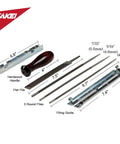 Eight Pack Chainsaw Sharpening File Kit With Round Files 5 32 3 16 7 32 Inch And 6 Inch Flat File with guide and handle