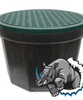 Rhino 24 Inch Heavy Duty Catch Basin Kit With 24 Inch Grate, 10 Hole Box, rugged design for drainage and stormwater management