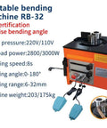 Pro Grade Hydraulic Electric Rebar Bender Built Like A Tank To Bend Steel Rods At One Eighty Degrees With Swappable Rollers Handling Six To Thirty Two Millimeter Bars For Contractors Wanting Zero Hassle, featuring an orange portable machine with pedal controls.