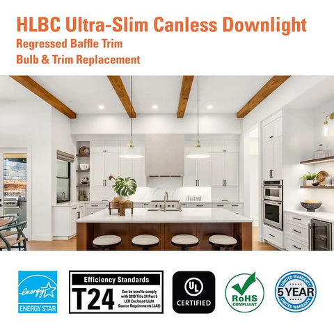 Ultra Slim 6 Inch Canless Led Recessed Ceiling Light With Regressed Lens And Anti Glare Shield 5Cct Tunable White 900 Lumens Zero Housing Required No Sweat Diy Mounting Straight Up Sleek Profile For Modern Interiors