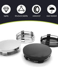 4 Pack Car Wheel Center Caps 2 In By 1.9 In By 0.6 In Snap In Hub Covers Black Weather Resistant And Durable For All Weather Driving