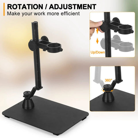 Helping Hands Soldering Third Hand 2 In 1 Solder Work Station With XYZ Axis Microscope stand on adjustment table base