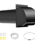 Heavy-Duty 4-Inch Dryer Vent Cover With Screen And Damper, 14 Gauge Steel Outdoor Vent Cap Black, with installation kit