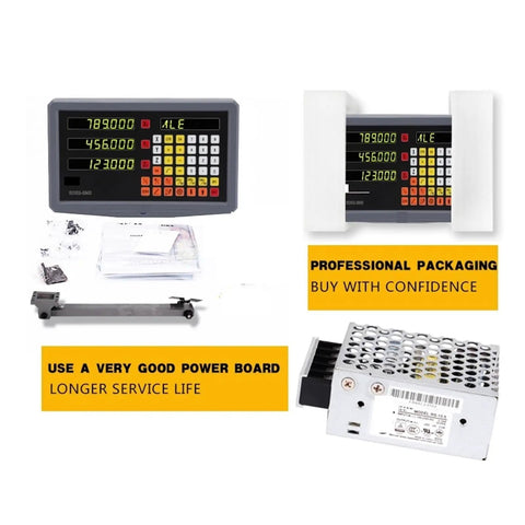 3 Axis Digital Readout DRO for Precision Linear Scale Encoders and Grating Scale Systems on Glass Ruler Based CNC Milling Machines