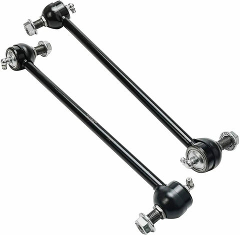 Chevy Equinox Front End Suspension Kit 6pc Replacement For 2010-2017 Includes Front Lower Control Arms With Ball Joints, Sway Bar End Links, And Outer Tie Rod Ends. Two black sway bar end links shown