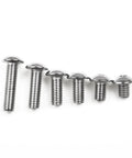 Stainless steel hex button head bolts from 900 Piece Stainless Steel Screw And Nut Kit With Washers For M3 And M5 Hardware Assortment