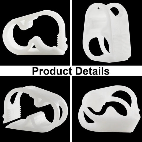 Kyuionty white 1/4–1/2 in plastic tubing clamps, adjustable lab pinch valve hose clamps, pack of 5