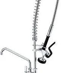 Pro Grade Commercial Sink Faucet With Sprayer, 36 Inch Wall Mount Kitchen Faucet, Pull Down Pre Rinse Sprayer, chrome finish