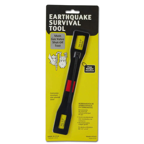 Earthquake Survival Tool Emergency Gas Shut Off Wrench Made In USA With Zinc Plated Steel Meter Shut Off Key Night Visibility