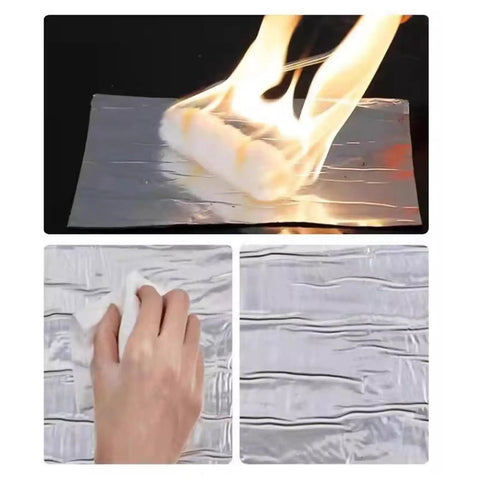Tough As Nails Waterproof Roof Repair Tape application with roller and fire demonstration on bitumen sealing roll.