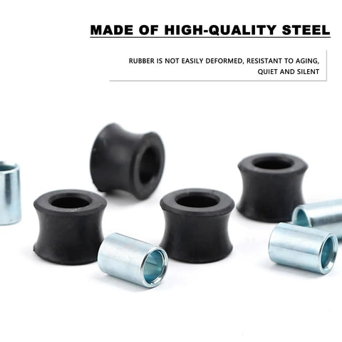 4Pcs 10mm Rear Shock Absorbing Suspension Bushing Set Rubber For Most Motorcycles Scooters ATVs UTVs Go Karts Black High Elasticity