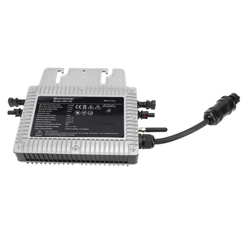 Heavy Duty 700W Solar Micro Inverter MPPT Technology IP67 Rated built tough, front view showing connections and details.