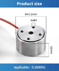 Bellows Load Cell Sensor For Precision Weight And Force Measurement, Stainless Steel, 0.2 Percent Accuracy, 2m Cable, Range Options From 0-50kg Up To 0-2000kg, Great For Test Benches, Weighing, And Industrial Use. Stainless steel load cell, Φ41.2mm x 25mm, 4xM4
